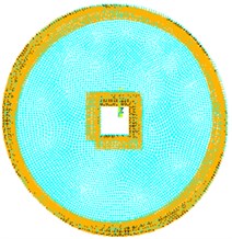 Circular plate with square cutout  and inner and outer edges fixed