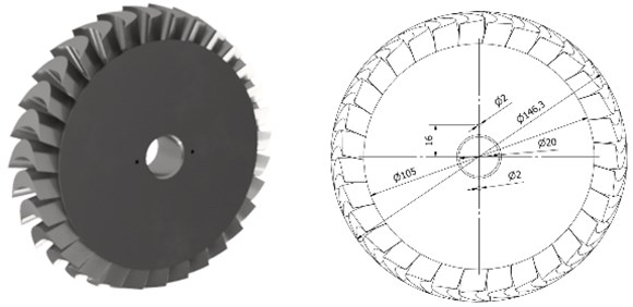 Disc whose outer diameter is 146.3 mm