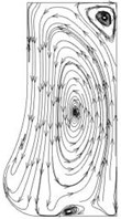 Flow distribution in the radial section of the pump cavity at the 1.2Qd operating point