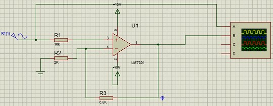 Principle diagram of amplifier circuit simulation