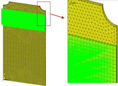Finite element model of the host structure and the piezoelectric actuator