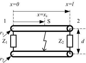 Two parallel transmission lines