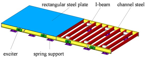 Schematic of precast concrete vibrating table system structure