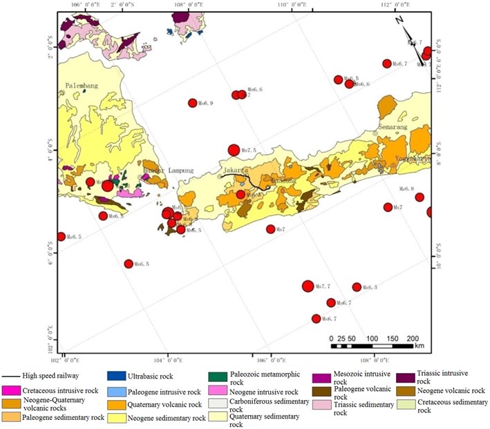 Geological distribution of our research region