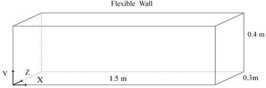Schematic of rectangular duct with one wall flexible