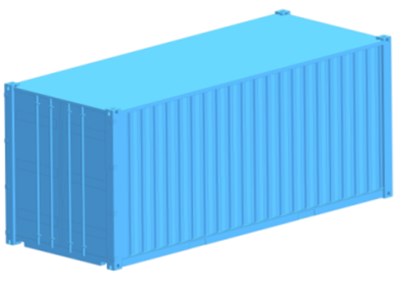 The spatial models of a flat wagon and a container a) flat wagon; b) 1CC container