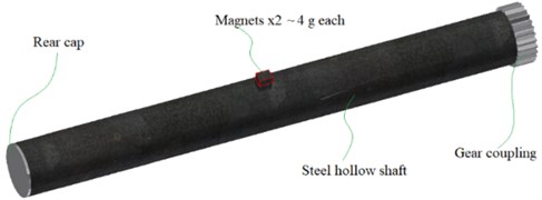 3D model of the hollow rotor with unbalance magnets