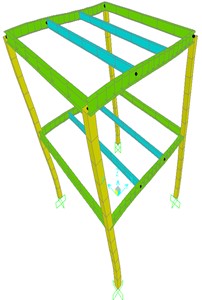 Mode 2 deformation of the steel frame  without LYP Steel dampers