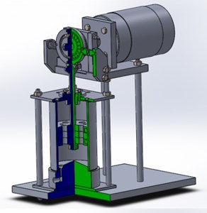 Spatial 3-D model of a  piston-type vibrating machine