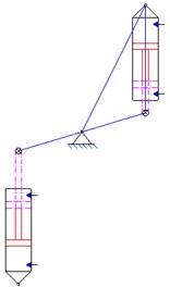 Layout diagrams of a parallel electro-hydraulic cylinder for the study