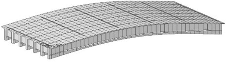 Finite element model of simply supported T beam bridge based on beam grid method