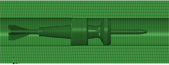 The finite element model of projectile and barrel