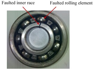 Faulted rolling bearing