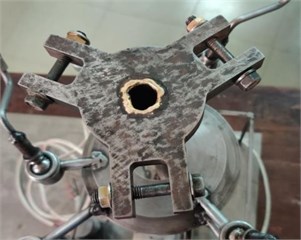 a) 3D view of rotor hub, b) fabrication process of rotor hub