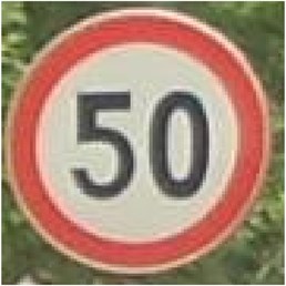 Recognition process of speed limit sign
