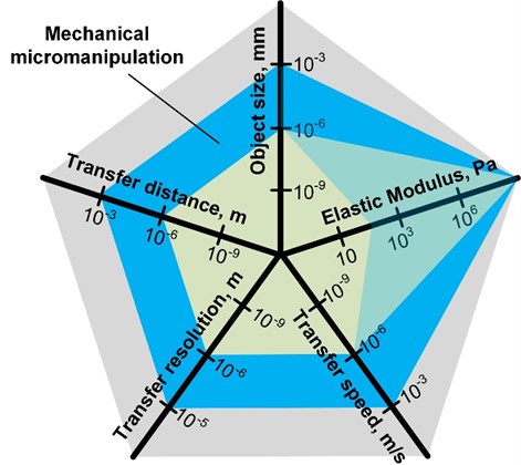 A schematic representation of the micromanipulation task in respect of various parameters