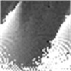 2D feature patterns for healthy patients (parts (a)-(c)), and ill patients (myocardial infarction,  parts (d), (f)). White color corresponds to maximum H-ranks while black depicts  minimal H-ranks in the observation window