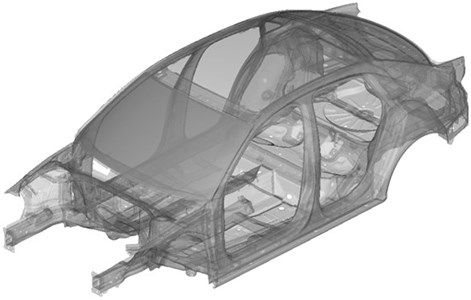 Finite element model of the car structure