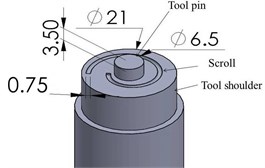 FSP tool with cylinder pin and shoulder scroll