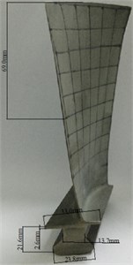 The geometric parameters of the blades