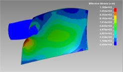 Stress contours during impact process for body B