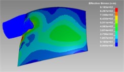 Stress contours during impact process for body B