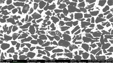 SEM image of the B4C-HfB2 bulk composites