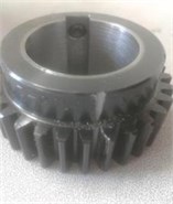 Cracked gear: a) actual gear, and b) simulation gear model