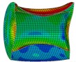 Deformations and stress distributions of the cylinder at each instant along ox-y section