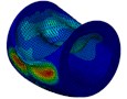 Velocity field of the inner water of the model with outer thickness to be 2 mm at each instant