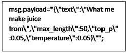 NLPcloud request in the Node-RED exec-node and its response