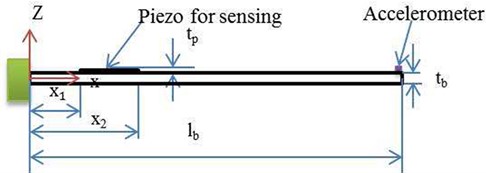 The cantilever beam attached to a piezo