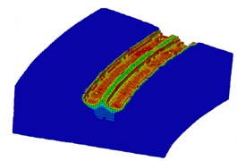 Fragmentation of simulated rock samples under different impact loads