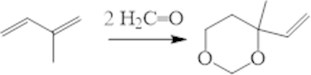 Condensation of isoprene and paraformaldehyde