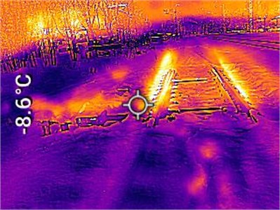 Overall thermal image of the experimental turnout