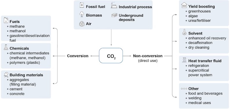 The options of CO2 utilization