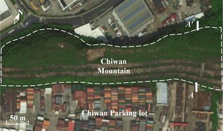 Top view of case slope belonging to Chiwan Mountain