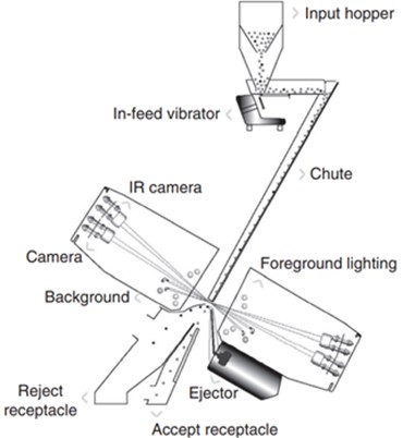 A schematic diagram of sorting machine components [15]