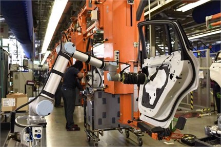 Cobot performing assembly operation [38]