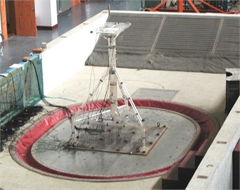 Single column platform model on vibration table