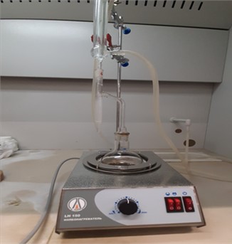Determination of the water content in the composition of ARPD: Dean-Stark Apparatus