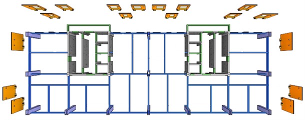 Arrangement scheme of precast concrete exterior wall panels for standard floor