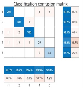 Classification confusion matrix