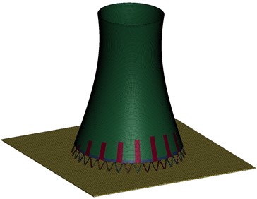 Calculation model of hyperbolic cooling tower