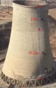 Actual collapse process and numerical calculation process of double-curved cooling tower