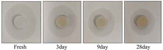 Appearance and oil separation of grease at different aging time