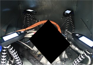 Dimensions of acoustic chamber for testing of inverter,  test setup for acoustic testing inside chamber