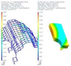 Internal grid points and operation mode shapes for internal sub-assembly