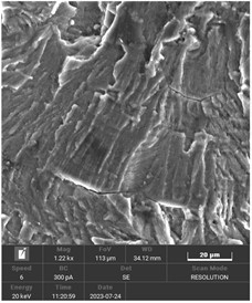 Microscopic morphology of sample a fracture surface
