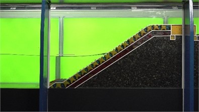 Time series of non-breaking condition due to the ordinary wave (H1/3 = 5.2 cm, T1/3 = 1.3 sec)